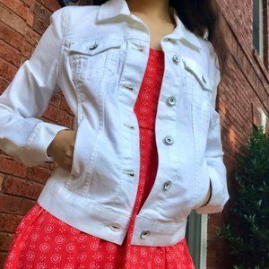 Calvin Klein Women's White Denim Jacket (Like New)